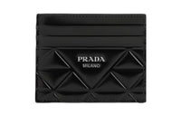 PRADA Leather Card Holder Men's Black