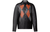 LOUIS VUITTON Patchwork Leather Button-Up Jacket