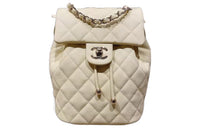 CHANEL Cow Leather Backpack Unisex Light Yellow