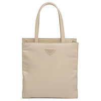 PRADA Fabric With Leather Handbag Women's Beige