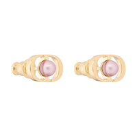 DIOR Metal Stud Earrings Women's Gold