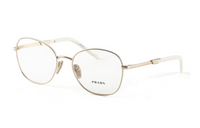 PRADA Metal Irregular Shape Eyeglass Frames Women's Gold