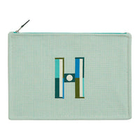 HERMES Cotton Clutch Large Size Women's Mint Green