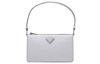 PRADA Leather Handbag, Shoulder Bag Regular Women's Gray