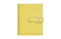 HERMES Bearn Mysore Goat Skin Wallet Women's 0Y Limoncello Lemon Yellow