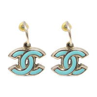 CHANEL Gold-Plated Earrings Women's Silver