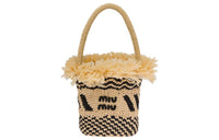 MIU MIU Straw And Wicker Basket Bag, Bucket Bag, Handbag Regular Women's Beige