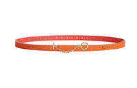 HERMES Epsom Calfskin Double Sided Leather Belts Women's Orange/Jaipur Pink Width 1.3cm