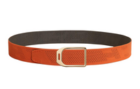 HERMES Cone Buckle Smooth Buckle Belt Men's Orange/Gray Width: 3.8cm