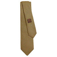 HERMES Mulberry Silk Ties Men's Yellow