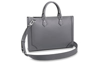 LOUIS VUITTON Taïga Cow Leather Portable One Shoulder Crossbody Briefcases Men's Gray