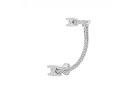 CELINE Brass Crystal Clip-On Earrings Women's Silver