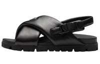 PRADA Padded Crossover-straps Flat Sandals