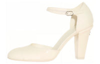 CHANEL Cone Heel High Heels 9cm Women's Ivory