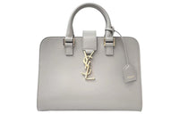 SAINT LAURENT Leather Portable Crossbody Bag Shoulder Bag Women's Gray