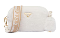 PRADA Shearling Crossbody Bag Shoulder Bag Small Size Women's White