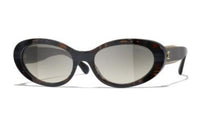 CHANEL Oval Sunglasses Women's Brown