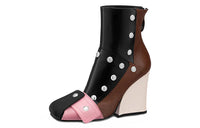 LOUIS VUITTON Patti Ankle Boots Women's Black Pink
