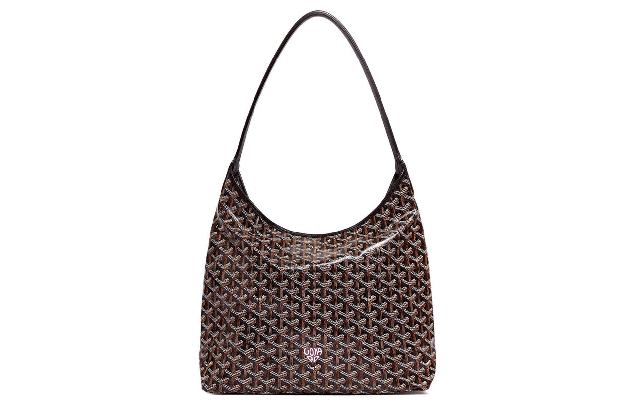 GOYARD Bohème Hobo Canvas With Leather Hobo Bag Shoulder Bag Shoulder Bag Women's Black/Burgundy Small Heart Edition