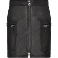 DIOR Leather Short Skirts Women's Black