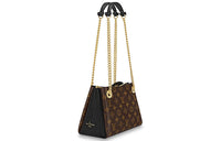 LOUIS VUITTON Canvas With Calfskin One Shoulder Handbags Small Size Women's Black