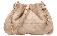 DIOR Lambskin Crossbody Bag Shoulder Bag Women's Beige