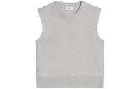 CELINE Cashmere Round Neck Vest Tank Tops Women's Gray