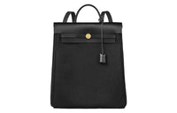 HERMES Herbag Zip Canvas With Leather Handbag Backpack Unisex Black Gray
