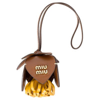 MIU MIU Leather Keychains Unisex Brown