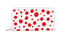 LOUIS VUITTON Yayoi Kusama Collaboration Zippy Cow Leather Wallet Women's White/Red