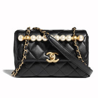 CHANEL Leather Flap Bag Shoulder Bag Crossbody Bag Women's Black