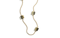 CHANEL Metal Resin Necklaces Women's Gold
