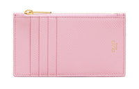 CELINE Cow Leather Card Holder Women's Crystal Pink