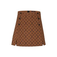 LOUIS VUITTON New Quarterly Products Of LV Leather Short Skirts Women's Multicolor