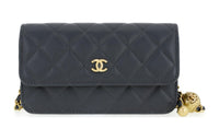 CHANEL WOC Sheepskin Shoulder Bag Crossbody Bag Regular Women's Dark Gray