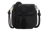 PRADA Nylon With Leather Trim Crossbody Bag Shoulder Bag Women's Black