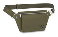 LOUIS VUITTON Aerogram Cow Leather Camisole, Fanny Pack Men's Khaki Green