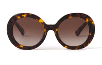 MIU MIU Plate Frame Oval Sunglasses Women's Tortoiseshell