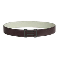 HERMES Calfskin Leather Belts Men's Brown 3.8cm