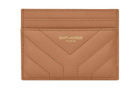 SAINT LAURENT Joan Cow Leather Card Holder Women's Dark Brown