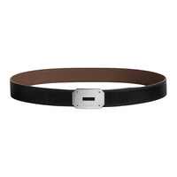 HERMES Calfskin Leather Belts Unisex Black Brown Width: 3.2CM