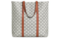 CELINE Cabas Cow Leather Binding Tote Bag, Shopping Bag, Handbag Regular Men's Tan/Light Umber