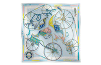 HERMES Silk Scarves Women's Light Blue