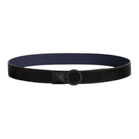 HERMES Calfskin Metal Leather Belts Men's Black Width: 3.2CM