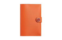 HERMES Evergrain Calfskin Passport Holder Men's Flame Orange Red