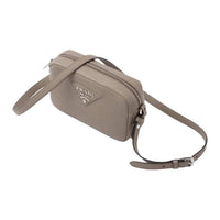 PRADA Leather Crossbody Bag Shoulder Bag Small Size Women's Clay Gray