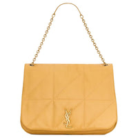 SAINT LAURENT Sheepskin Shoulder Bag Medium Size Women's Yellow