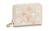 LOUIS VUITTON Velvety Lambskin Wallet Women's Beige
