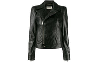 SAINT LAURENT Leather Jackets Women's Black