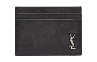 SAINT LAURENT CASSANDRE Fabric Card Holder Regular Men's Black